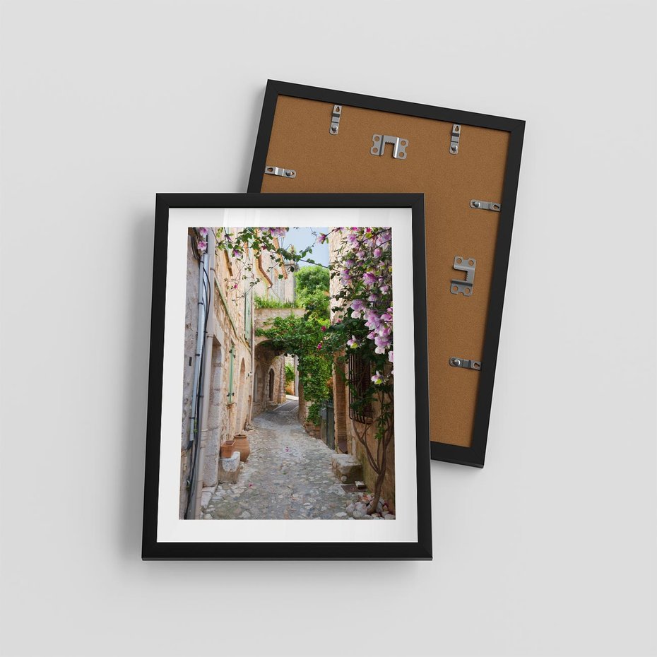 Plakat w ramie 30x40 - Ścieżka W Nieskończoność - uliczka, perspektywa - rama czarna