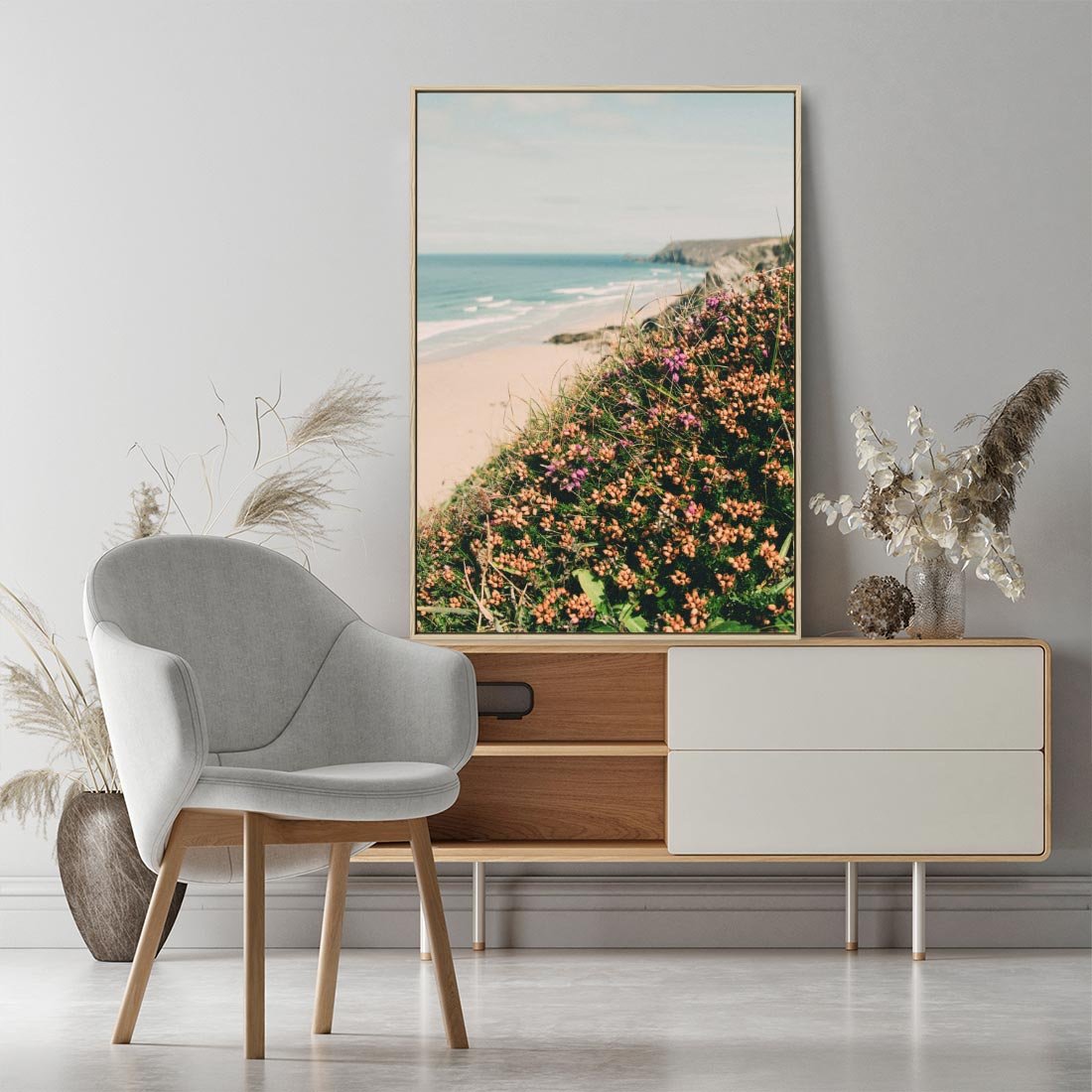 Obraz w ramie 80x120 - Perspektywa Klifu - fotografia, ocean - rama drewno