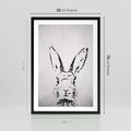 Plakat w ramie 50x70 - Szkicowany królik w grafice - szkic, królik - rama czarna