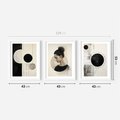 Zestaw obrazy w ramie 40x50 galeria - nowoczesny, loft, abstrakcja - rama biała