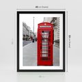 Plakat w ramie 40x50 - Londyńska budka w perspektywie - budka, Londyn - rama czarna