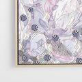Obraz w ramie 50x50 - Malowane oddechy istnienia - pomieszane tekstury, kwiatowe elementy - rama drewno