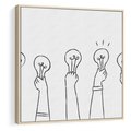 Obraz w ramie 50x50 - Idea w Rękach - szkic, grafika - rama drewno
