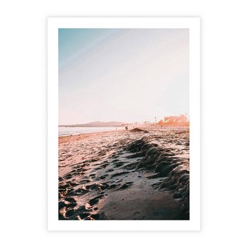Plakat bez ramy 30x40 - Błogie Chwile na Plaży - plaża, zachód słońca wakacje