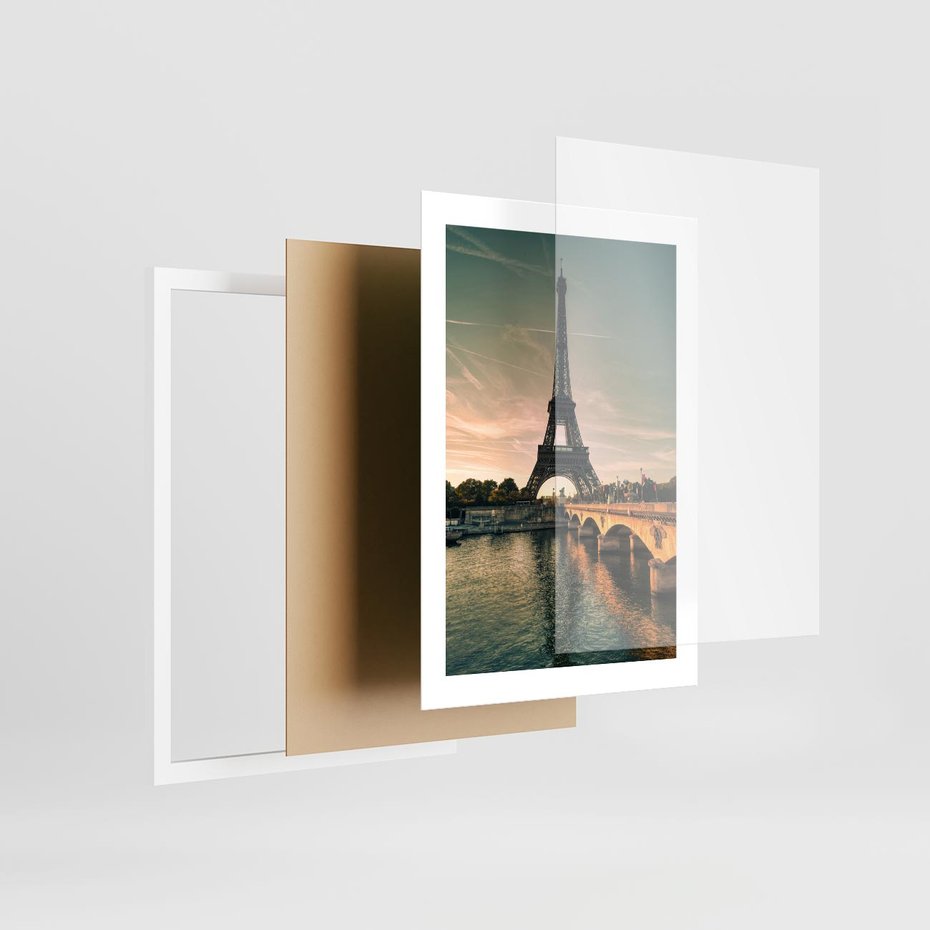 Plakat w ramie 30x40 - Paryski Szczyt - Paryż, wieża - rama biała