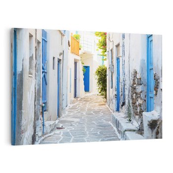 Obraz na płótnie 120x80 - Urok greckiej uliczki - Grecja, wyspa