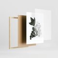 Plakat w ramie 50x70 - Grono Abstrakcji - minimalistyczny plakat, winogrona - rama drewno