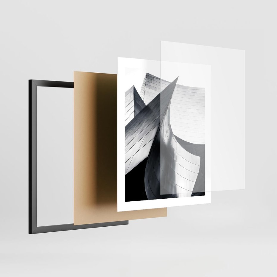 Plakat w ramie 40x50 - Miasto Współczesności - architektura, nowoczesne budynki - rama czarna