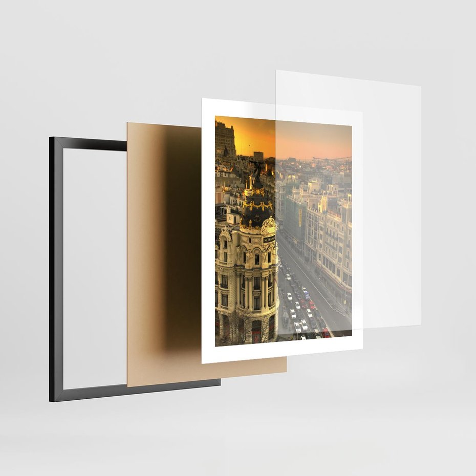 Plakat w ramie 40x50 - Miasto Metropolii - miasto, metropolia - rama czarna