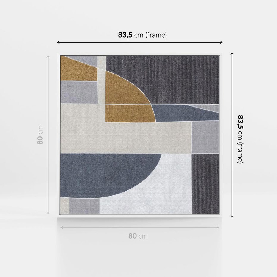 Obraz w ramie 80x80 - Odbicie wschodzącego jutra - graficzne kształty, geometria - rama biała