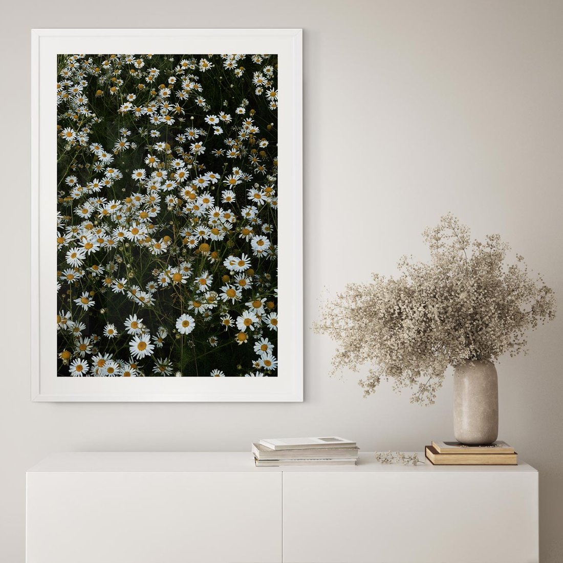 Plakat bez ramy 30x40 - Stokrotkowa Idylla na Łące - łąka, stokrotki