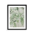Plakat w ramie 30x40 - Jasnozielone Liście w Kompozycji - liście, jasna zieleń - rama czarna