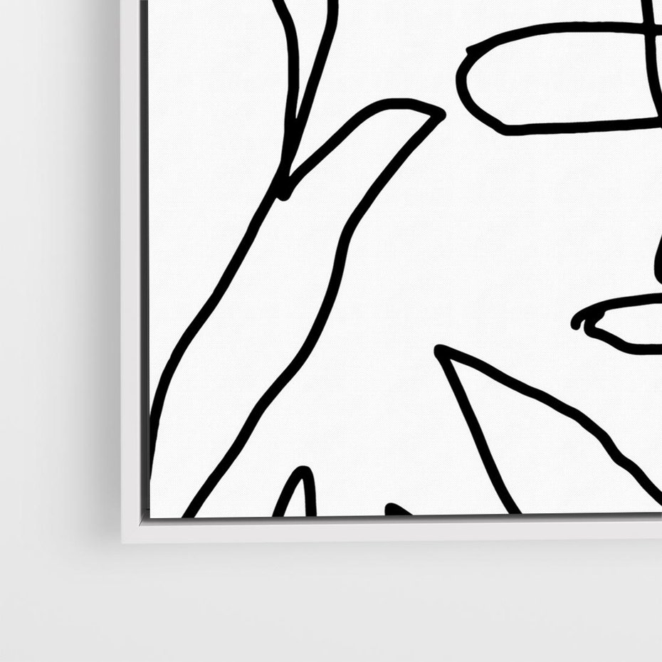 Obraz w ramie 50x50 - Liście Mocy - mroczna sztuka, minimalizm - rama biała