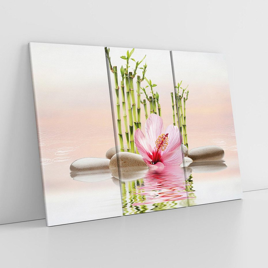 Obraz na płótnie 120x80 - Harmonia i relaks - spa, bambus