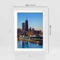 Plakat w ramie 30x40 - Miasto nad Rzeką - miasto, rzeka - rama biała