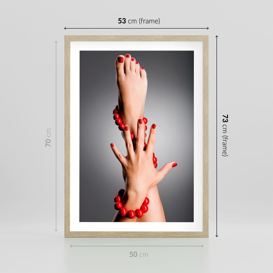 Plakat w ramie 50x70 - Manicure i Pedicure - Piękno Paznokci - manicure, pedicure - rama drewno