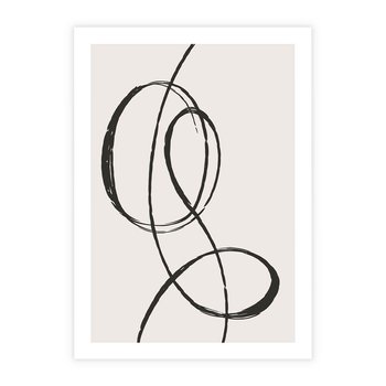 Plakat bez ramy 21x30 - Zaklęte Linie - abstrakcyjne szkicowane linie, minimalizm