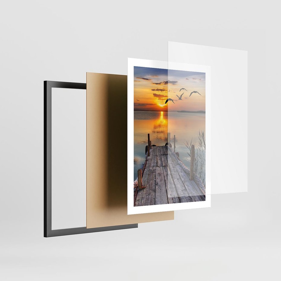 Plakat w ramie 50x70 - Magia zachodu słońca - zachód, słońca - rama czarna