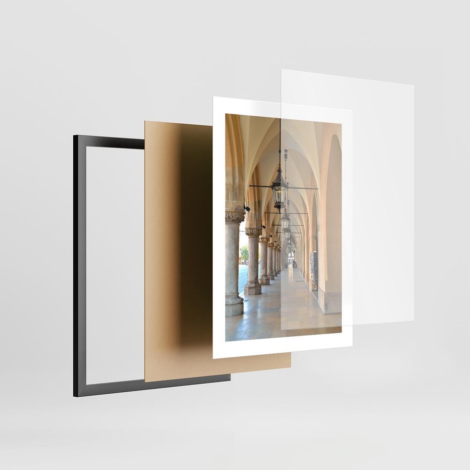 Plakat w ramie 30x40 - Uliczka w perspektywie czasu - uliczka, perspektywa - rama czarna