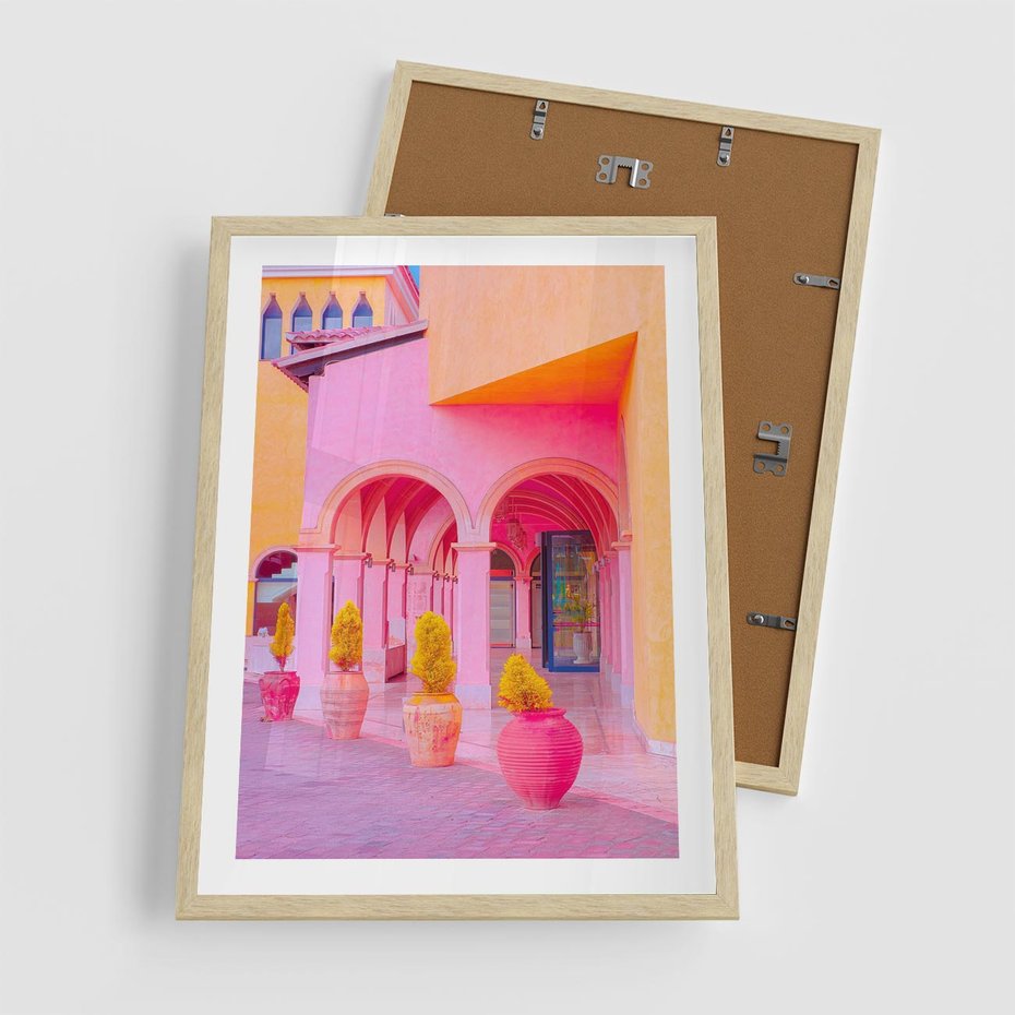 Plakat w ramie 50x70 - Marokańskie pastele - marokański, pastele - rama drewno