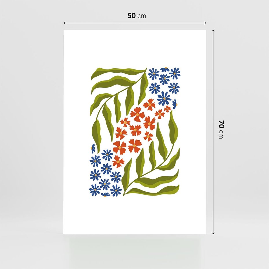 Plakat bez ramy 50x70 - Splątane Granice - kwiaty, sztuka nowoczesna