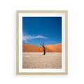 Plakat w ramie 40x50 - Słońce i Suche Drzewo - pustynia, suche - rama drewno