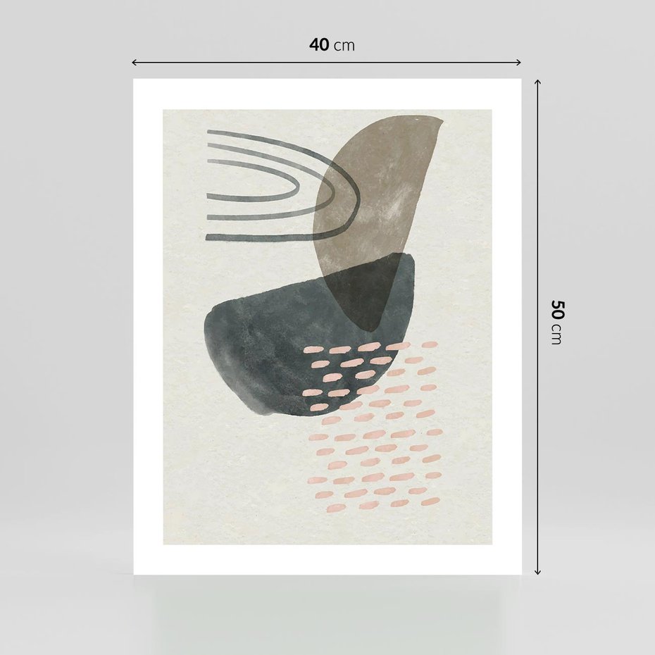 Plakat bez ramy 40x50 - Geometria w Beżowych Odcieniach - abstrakcja, geometria