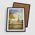 Plakat w ramie 50x70 - Paryż za Wieżą Eiffla - Paryż, Eiffla - rama czarna