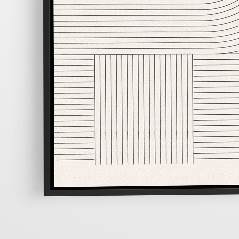 Obraz w ramie 70x100 - Geometryczna Elegancja Mid Century - mid century, minimalizm - rama czarna