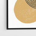 Obraz w ramie 50x50 - Wewnętrzne Formy - koła okręgi, abstrakcyjna nowoczesna sztuka - rama czarna