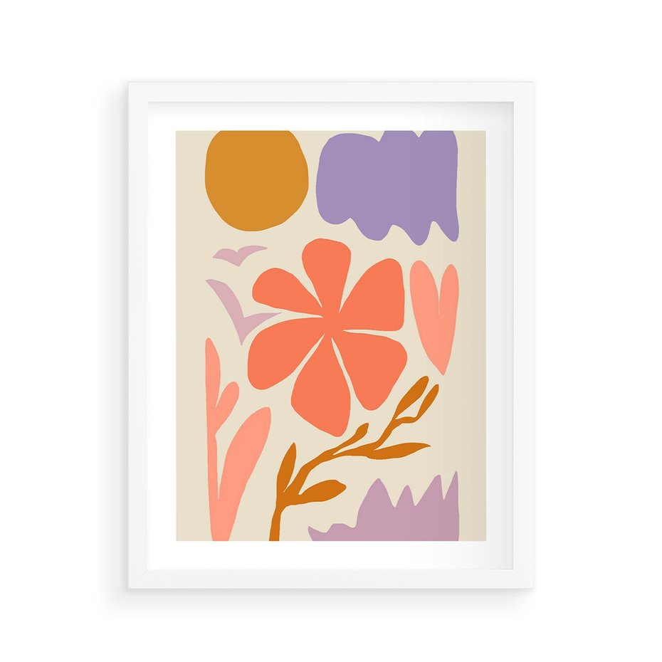 Plakat w ramie 40x50 - Nowoczesne Światło - abstrakcyjny obraz, pastelowe kolory - rama biała
