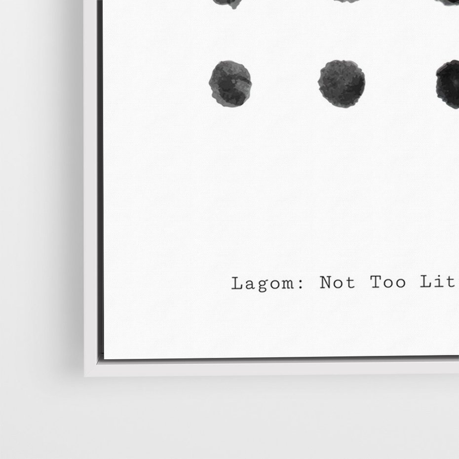 Obraz w ramie 80x120 - Boho Sztuka Wolości - minimalistyczny plakat, czarne kropki na białymtle - rama biała