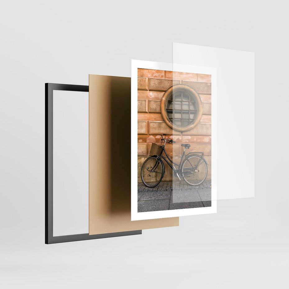 Plakat w ramie 50x70 - Holenderska Ikona - rower, Holandia - rama czarna