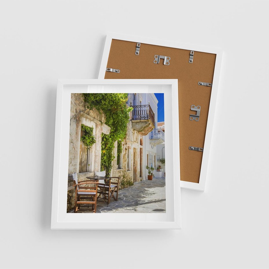 Plakat w ramie 40x50 - Zaklęta Przestrzeń - uliczka, perspektywa - rama biała