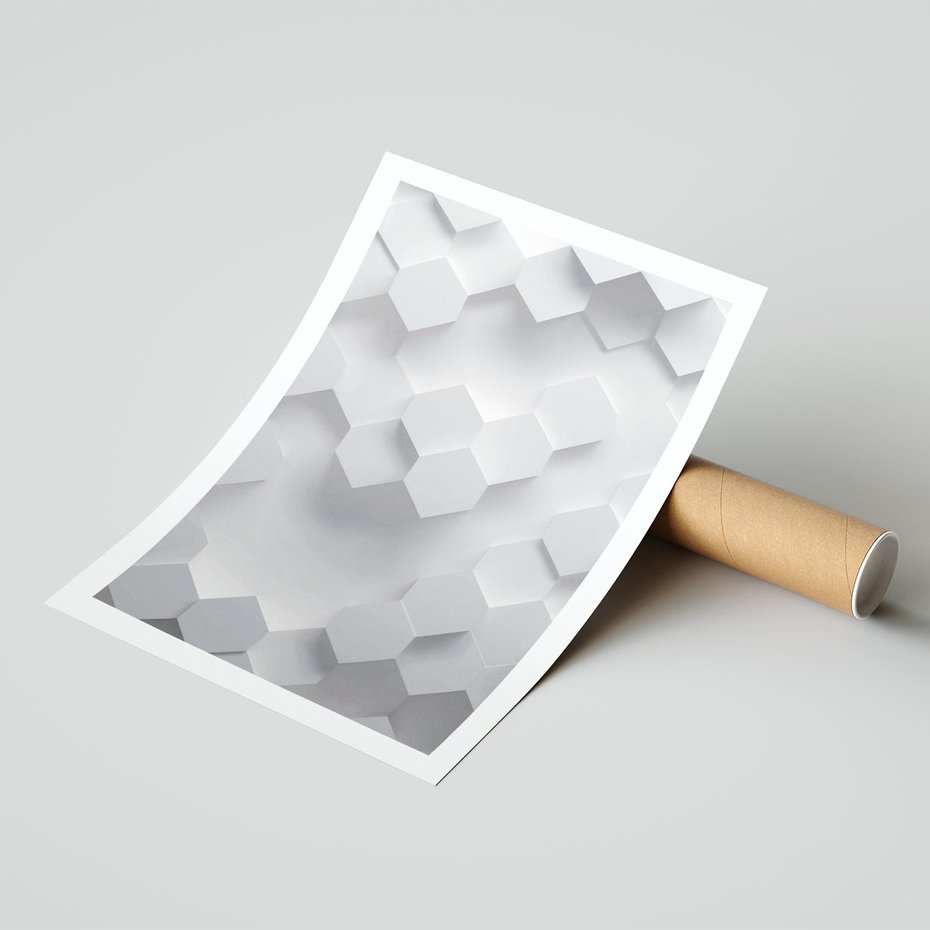 Plakat bez ramy 50x70 - Kreatywna Forma - geometryczny, 3D