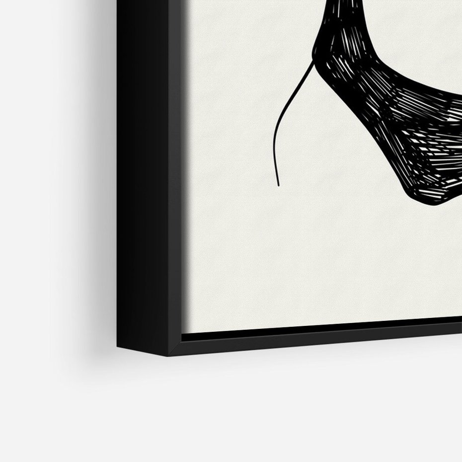 Obraz w ramie 70x100 - Echa Piękna - piękno kobiecego ciała, kobieta - rama czarna