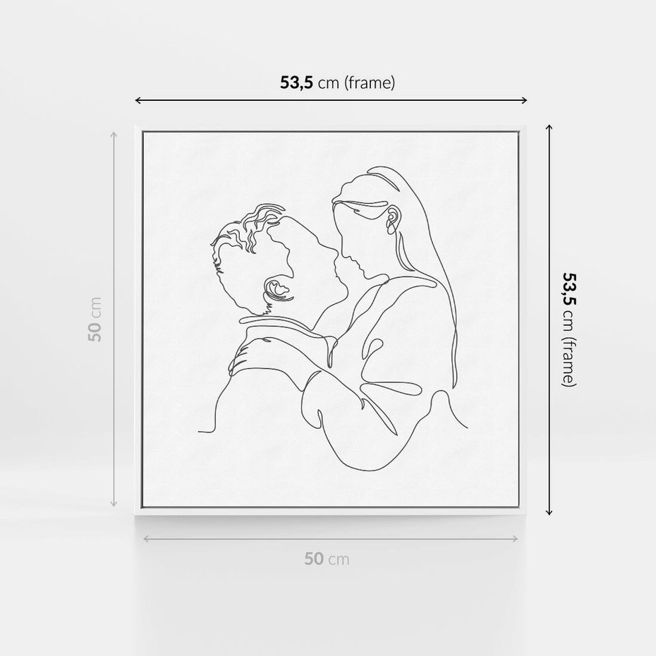 Obraz w ramie 50x50 - Bezgraniczne Tańce - para zakochanych, kobieta i mężczyzna - rama biała