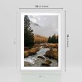 Plakat w ramie 50x70 - W Górskiej Dolinie - artystyczna fotografia, las - rama biała
