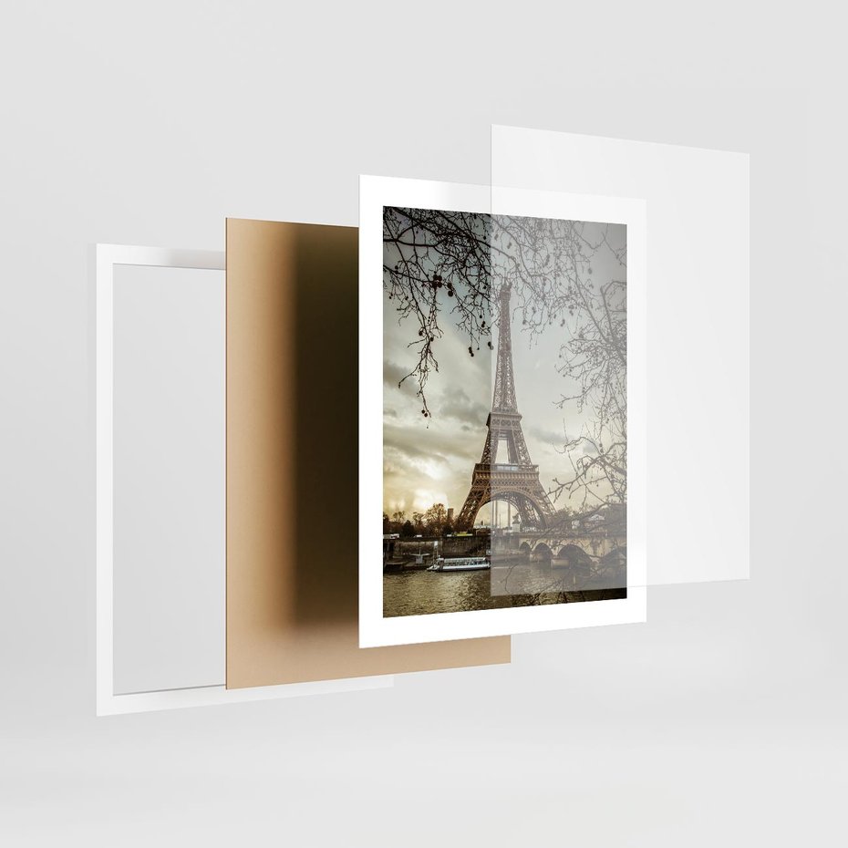 Plakat w ramie 40x50 - Uroczystość w Paryżu - Paryż, wieża - rama biała