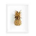 Plakat w ramie 50x70 - Ekskluzywny Akcent - złoty, ananas - rama biała