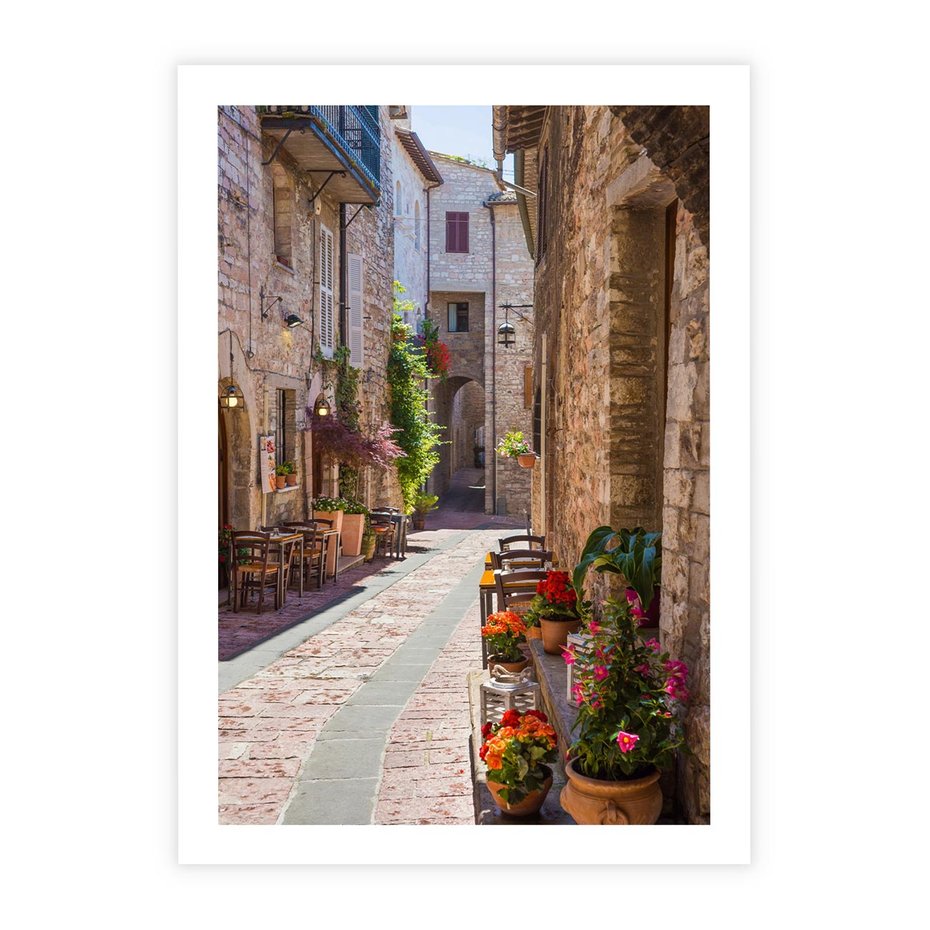 Plakat bez ramy 30x40 - Malownicze Zakątki Miasta - uliczka, perspektywa