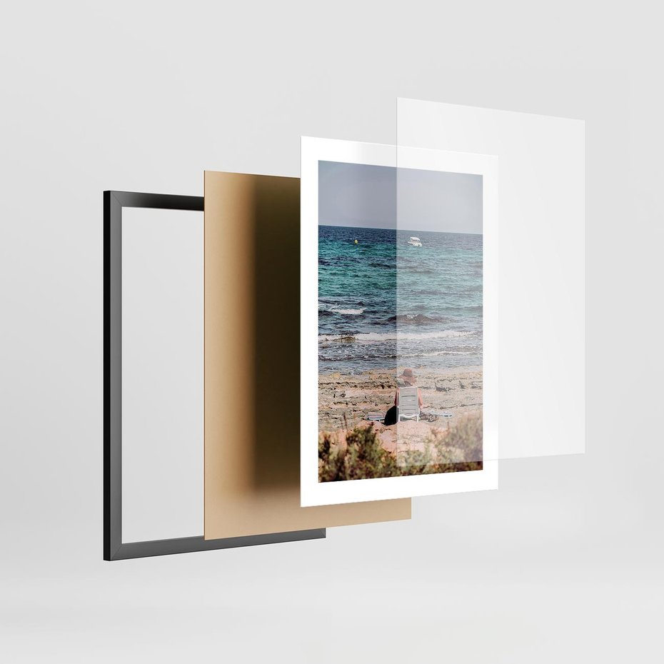 Plakat w ramie 30x40 - Relaks na Plaży - wakacje, plaża - rama czarna