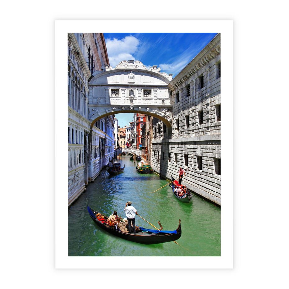Plakat bez ramy 21x30 - Romantyczna gondola w Wenecji - Wenecja, gondola