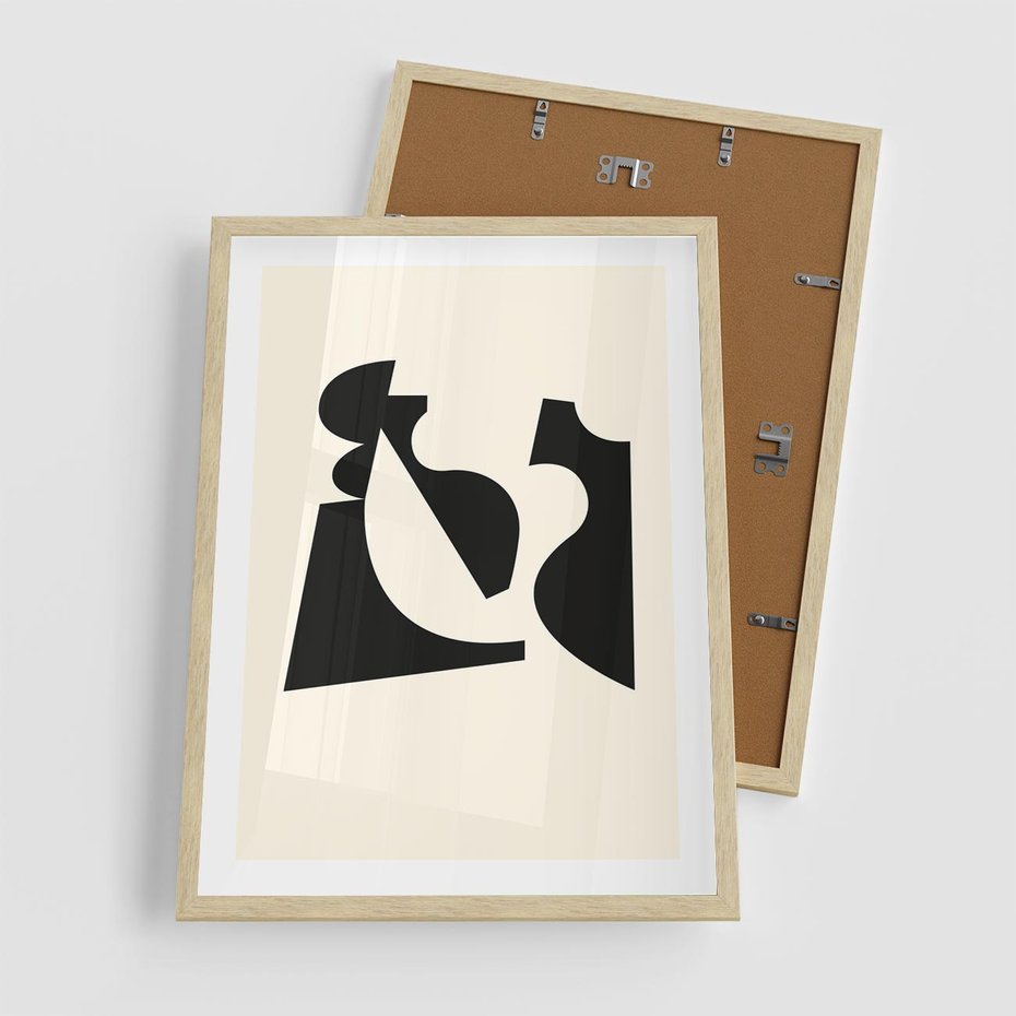 Plakat w ramie 50x70 - Tajemnicze Spektrum - abstrakcyjne kształty, geometria - rama drewno