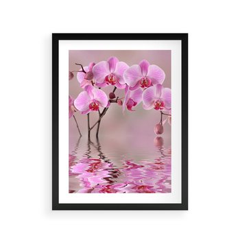 Plakat w ramie 30x40 - Relaksacyjne spa w otoczeniu storczyka - spa, storczyk - rama czarna