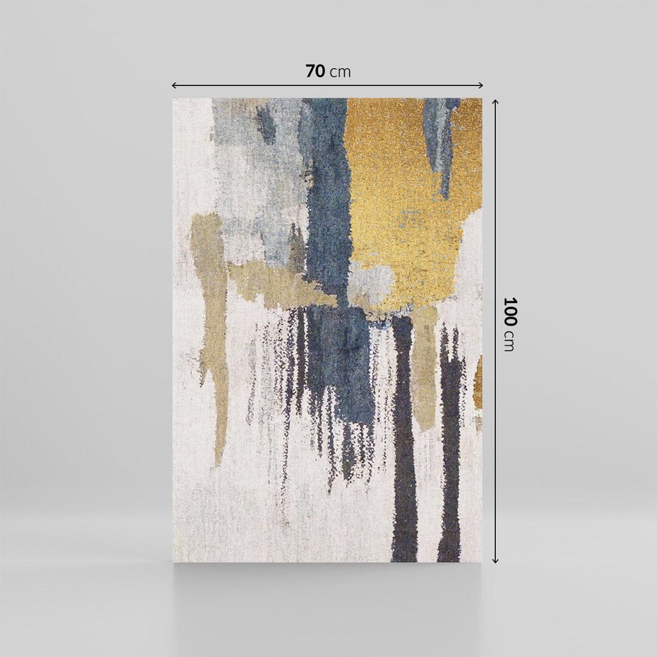 Obraz na płótnie 70x100 - Odyseja w świetle i cieniu - abstrakcja, porysowana ściana