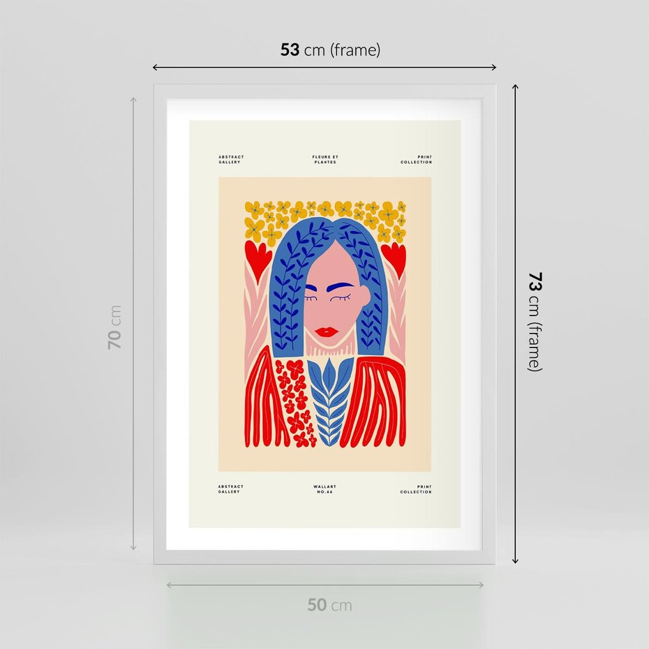 Plakat w ramie 50x70 - Impulsy Czasu - kobieca sztuka, abstrakcja - rama biała