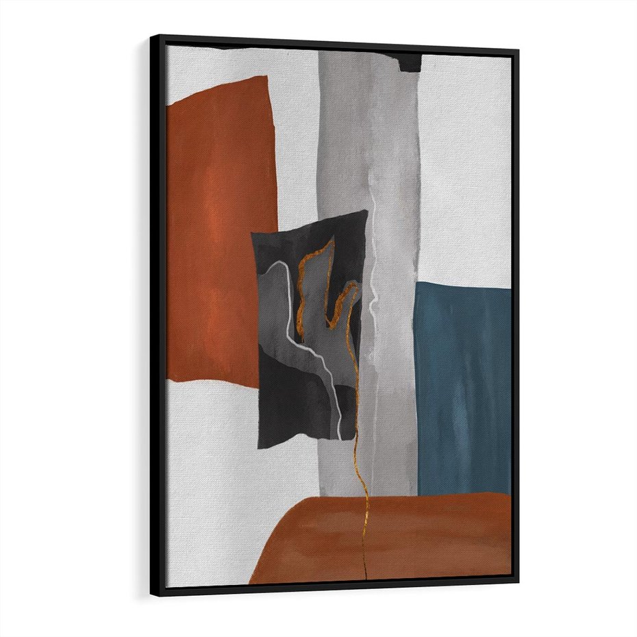 Obraz w ramie 70x100 - Nowoczesna geometria - nowoczesny, geometryczny - rama czarna