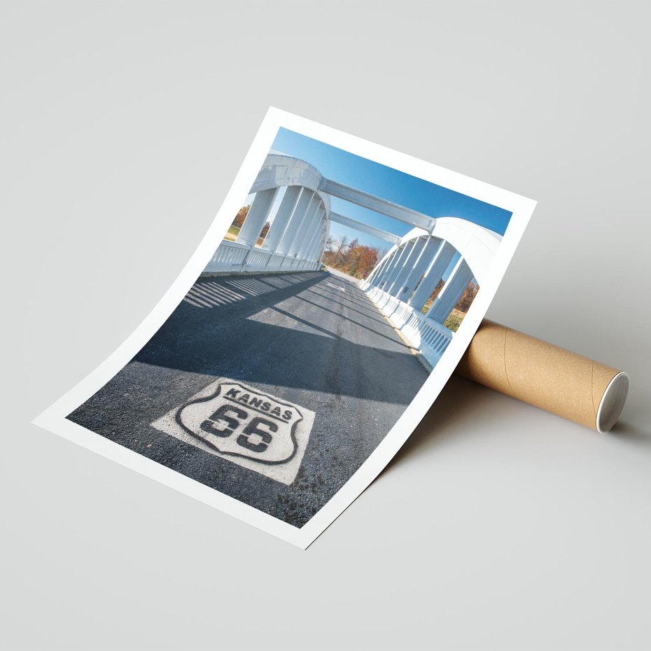 Plakat bez ramy 21x30 - Kansas i Route 66 - Kansas, route 66