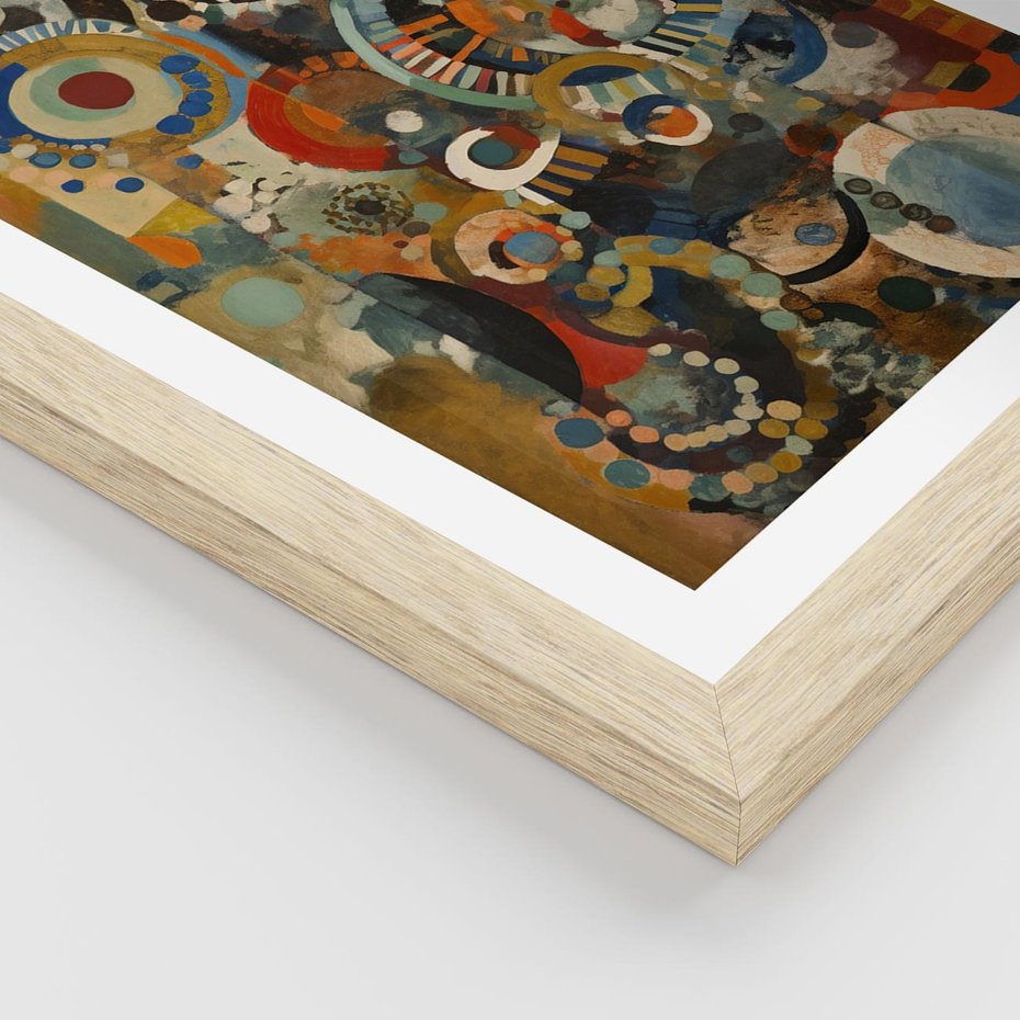 Plakat w ramie 30x40 - Podróżne Wizje Aberracji - abstrakcyjny obraz, mnogość kolorów - rama drewno